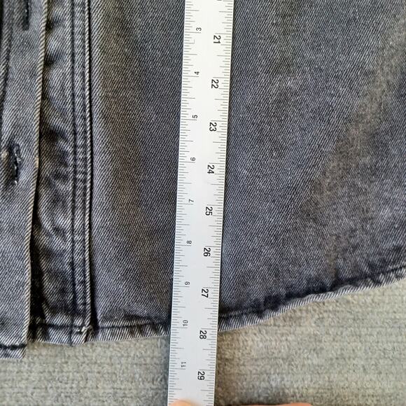 Velvet Heart Denim Chore Jacket Womens M Black Button Front Barn Faded Casual - Picture 5 of 9